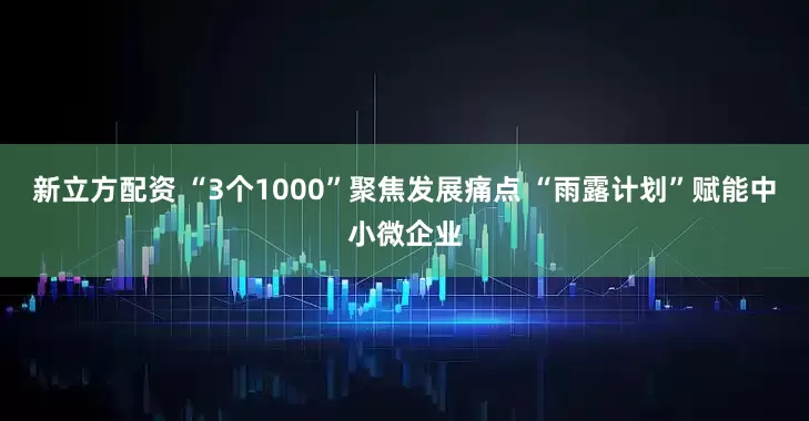 新立方配资 “3个1000”聚焦发展痛点 “雨露计划”赋能中小微企业